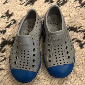 Native Gray and Blue Water Shoes with Perforated Design